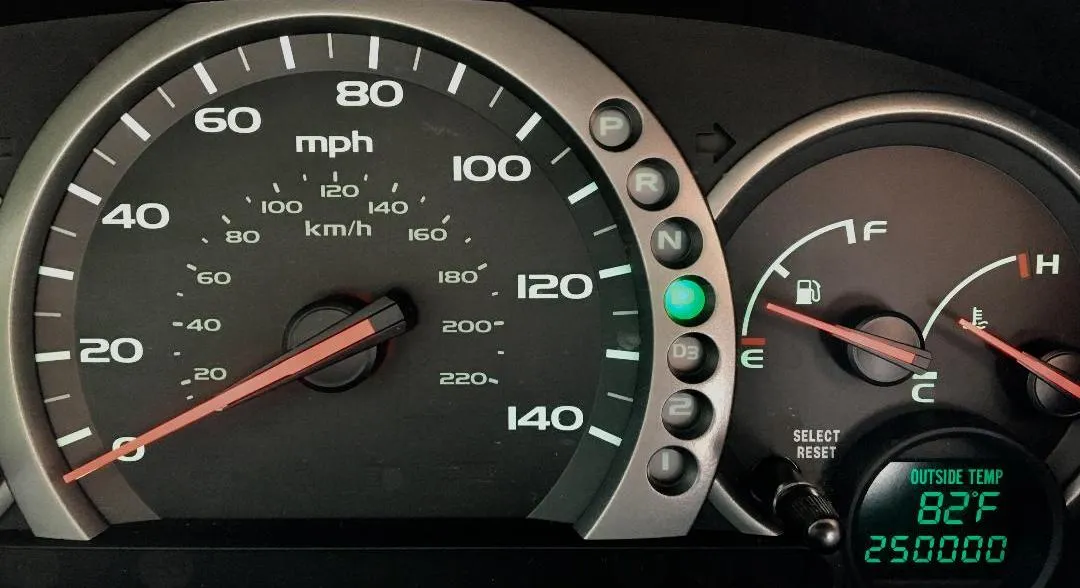 fuel gauge dashboard close up